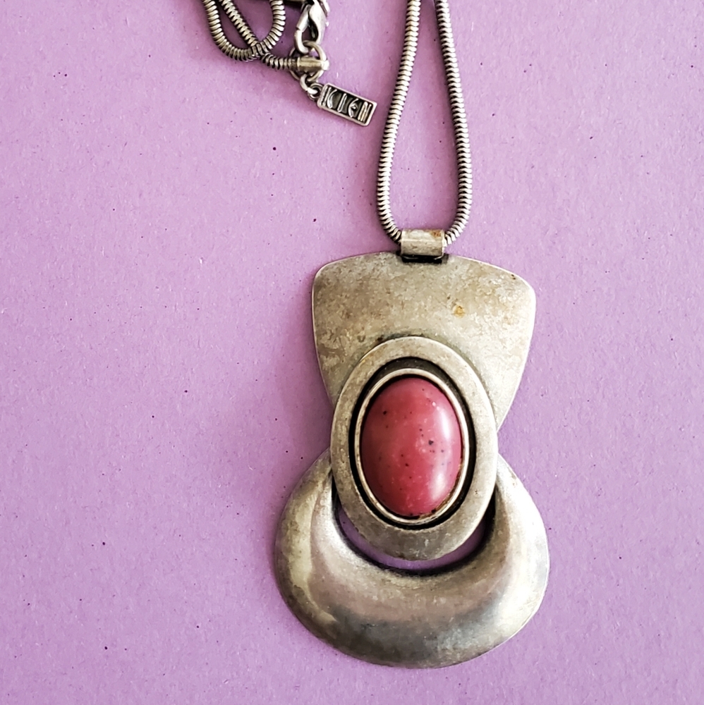 Kien Cabazon Pewter Pendant Necklace